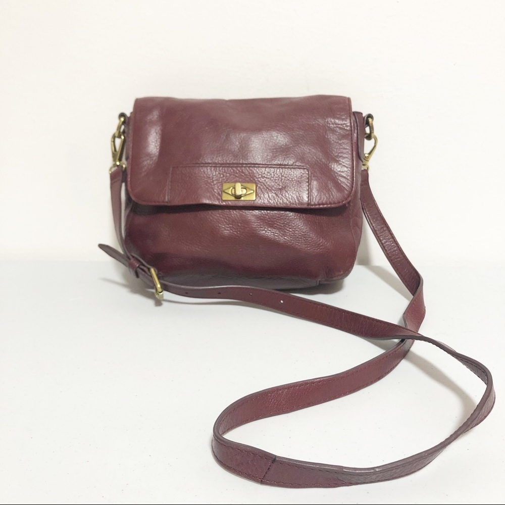 Fossil Burgundy Leather Crossbody Purse